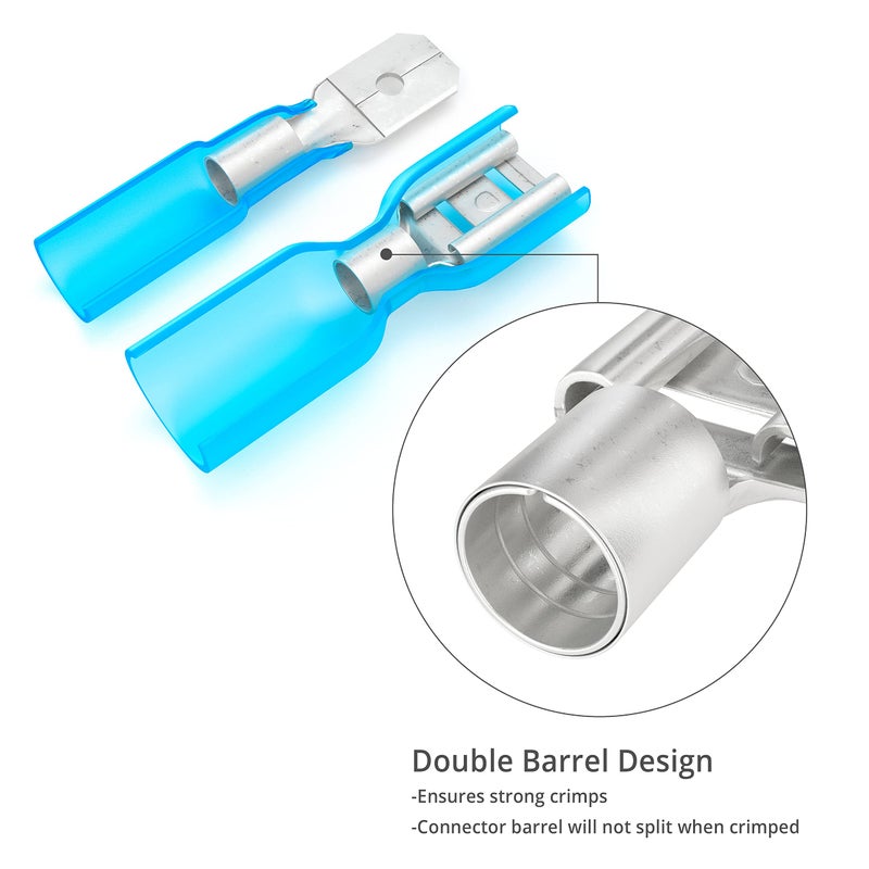 Wirefy Spade Connector Kit - Male and Female Spade Wire Connectors Kit - Quick Disconnect Electrical Terminal Connectors - 22-10 Gauge - 250 PCS - Image 5